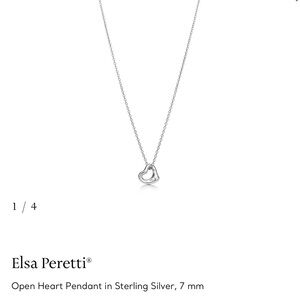 Tiffany & Co. Sterling Silver Elsa Peretti Open Heart Pendant Necklace - Silver